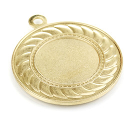 Gold medal isolated on white