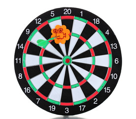 Obraz premium Darts with stickers depicting the life values isolated