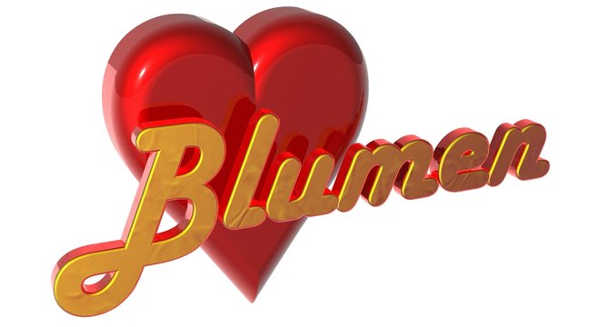 3D Herz - Blumen