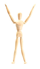 wooden mannequin isolated on white