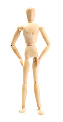 wooden mannequin isolated on white