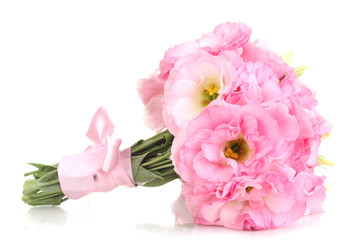 bouquet of eustoma flowers, isolated on white