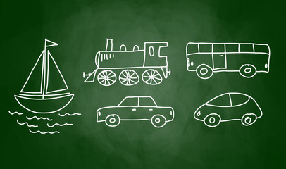 Traffic sketches on blackboard © Anthonycz