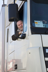 Truck driver and his truck.