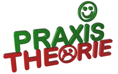 Naklejka premium 3D Smiley - PRAXIS - THEORIE