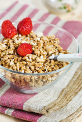 Muesli with strawberry