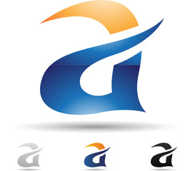 Vector illustration of abstract icons of letter A - Set 7