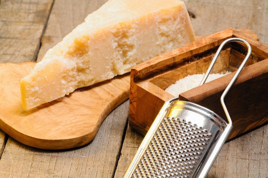 grater and parmesan cheese