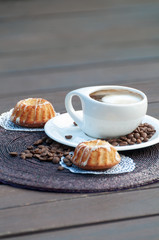 Coffee Latte Cup With Desert