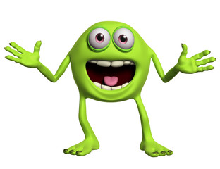 happy cartoon monster