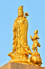 CHIANG MAI, THAILAND - APR 6: Goddess of mercy Guan yin statue a