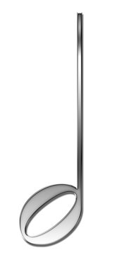 Halbe Note Metall silber