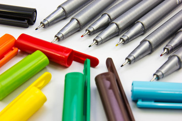 Fototapeta premium Pens on White Background