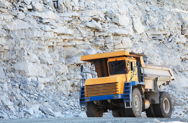 Fototapeta na wymiar Truck of mining in open cast. Minerals industry