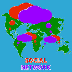Naklejka premium Social media network