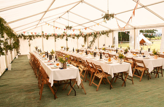 Event tent awaiting guests
