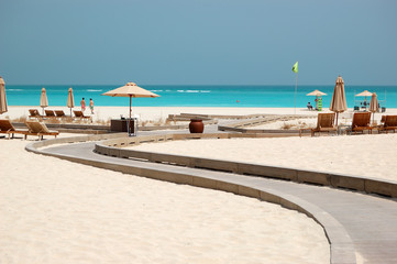 Beach of the luxury hotel, Abu Dhabi, UAE