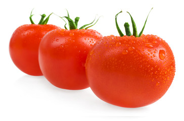 Close-up photo of tomatoes with water drops