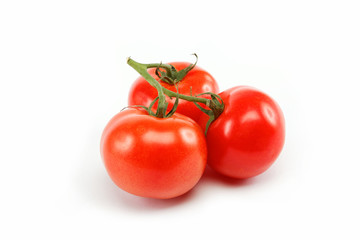 fresh tomato, isolated on white.
