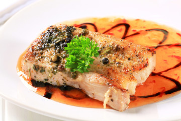 Pan fried pork belly