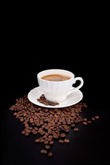 Hot coffee (copy space above)