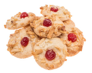 Heap of sweet Cookies on white