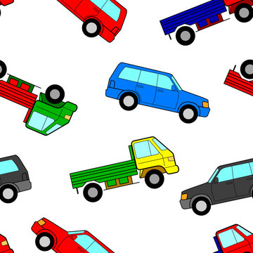 Car seamless wallpaper, vector illustration