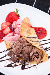 Mixed Strawberry and Chocolate Ice Cream