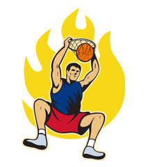 Basketball Player Dunking Ball