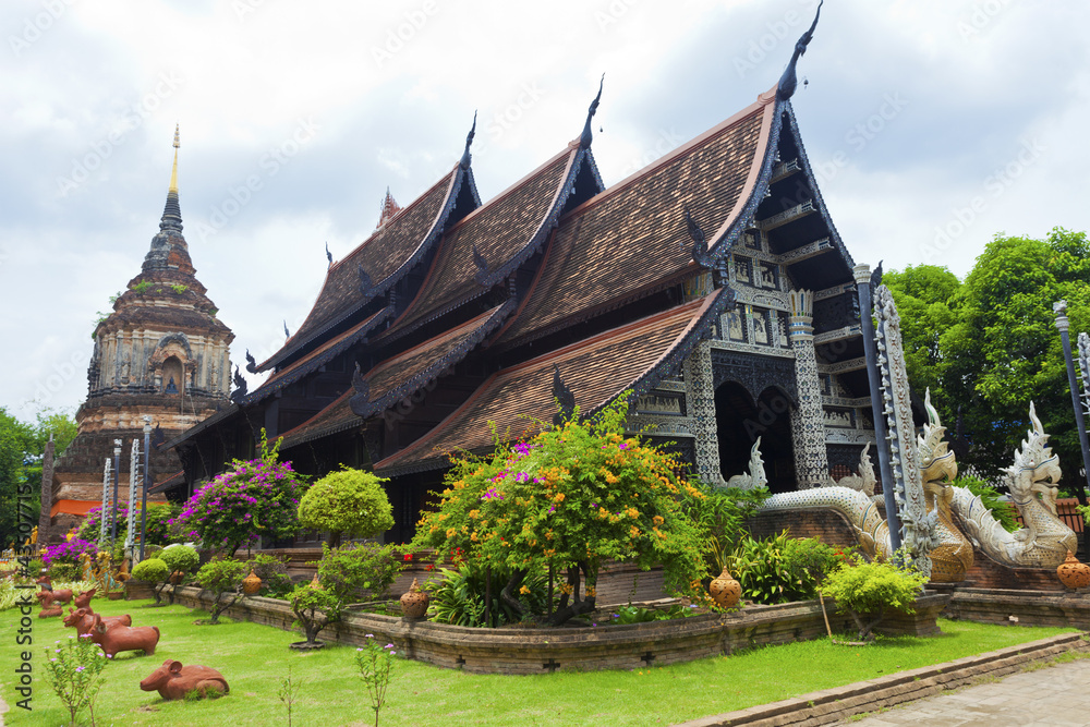 Wall mural wat lok moli temple in chiang mai, thailand.