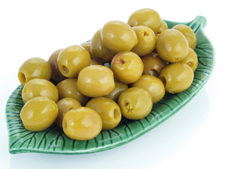 Appetizer with  green olives.