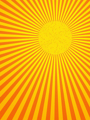 Sun with rays abstract background