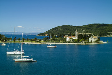 Church in peninsula on Vis island in Croatia