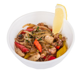 Asian spicy seafood noodle