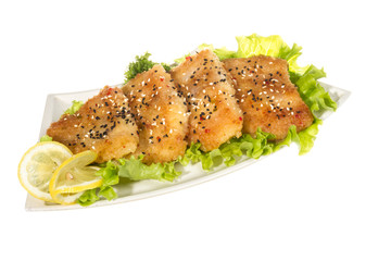 Roasted fish with lemon