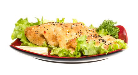 Roasted fish with lemon
