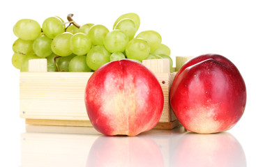 ripe fruits and berries isolated on white