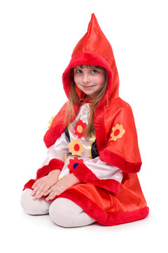 Girl in Little Red Riding Hood costume