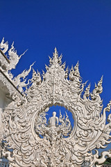 backside of white buddha at wat rong khun