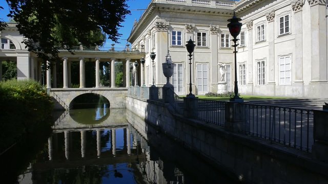Bridge to Royal Palace in Lazenki park, Warsaw, Poland