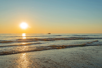 Sunset at sea in summer