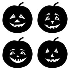 Pumpkins Jack O Lantern, silhouettes