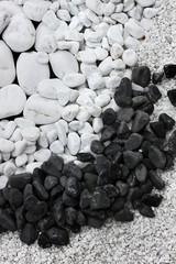 White and black pebble stones