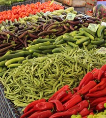 market produce of fresh fruit & vegetables