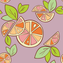orange citrus bright Vector Seamless pattern background