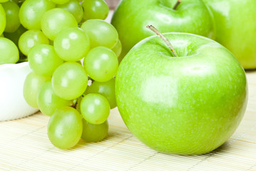 Green apples and grapes