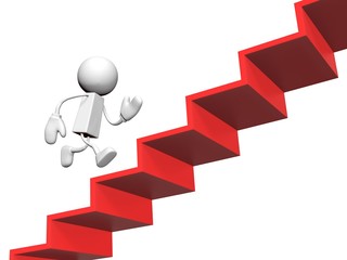 階段を駆け登る