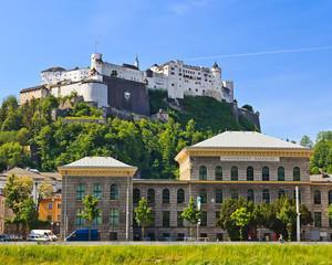 Naklejka premium University and Hohensalzburg Fortress, Salzburg