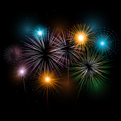 Brightly Colorful Fireworks illustration