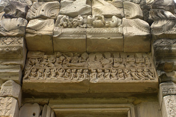 Carved stone at Pimai temple Thailand